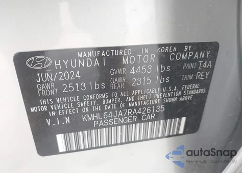 2024 Hyundai Sonata Sel from USA, damaged, VIN KMHL64JA7RA426135